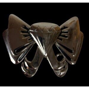 Rock Rebel Diamond-Shaped Bow Silver Chrome Metal Belt Buckle Glam Goth Vintage